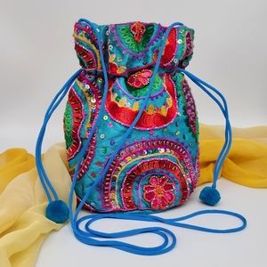 Unique Boho Bag Shoulder Crossbody Bag Colorful Embroidered/Embelleshed